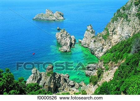 Ionian Islands, Corfu, Palaiofastritsa View Large Photo Image Stock Photograph - Ionian Islands, Corfu, Palaiofastritsa. Fotosearch