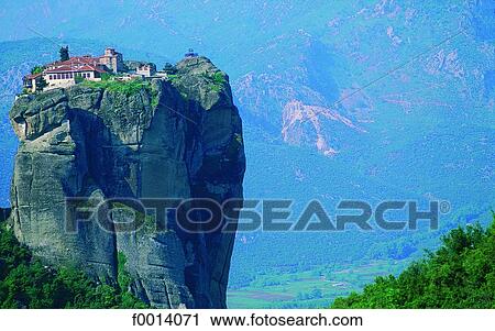 Meteors, Agia Trias monastery View Large Photo Image Stock Image - Meteors, Agia Trias monastery. Fotosearch