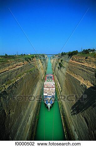 Stock Image - Peloponnese, canal of Corinth. Fotosearch
