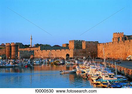 Rhodes, fortress and harbour View Large Photo Image Stock Image - Rhodes, fortress and harbour. Fotosearch