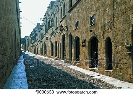 Rhodes, Ipoton street View Large Photo Image Stock Image - Rhodes, Ipoton street. Fotosearch