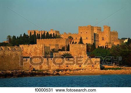 Rhodes, Palace of the Grand Masters and ramparts View Large Photo Image Stock Image - Rhodes, Palace of the Grand Masters and ramparts. Fotosearch