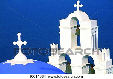 Santorini, belfries View Large Photo Image Picture - Santorini, belfries. Fotosearch