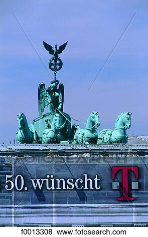 Brandenburg gate, the quadrige at works View Large Photo Image Stock Photo - Brandenburg gate, the quadrige at works. Fotosearch