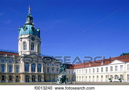 Charlottenburg castle and statue of King Friedrich 1st View Large Photo Image Stock Image - Charlottenburg castle and statue of King Friedrich 1st. Fotosearch