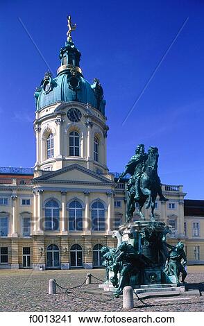 Charlottenburg castle and statue of King Friedrich 1st View Large Photo Image Stock Image - Charlottenburg castle and statue of King Friedrich 1st. Fotosearch