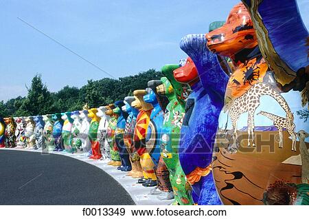 Stock Photo - Near Brandenburg gate, Bears exhibition, year 2002. Fotosearch