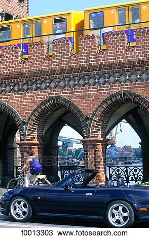 Stock Image - Oberbaumbrücke bridge quarter. Fotosearch