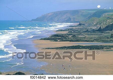 England, Cornwall, Bude beach View Large Photo Image Stock Image - England, Cornwall, Bude beach. Fotosearch