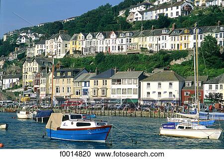 Stock Image - England, Cornwall, Looe harbour. Fotosearch