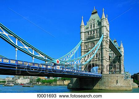 Stock Image - England, London, Tower Bridge. Fotosearch