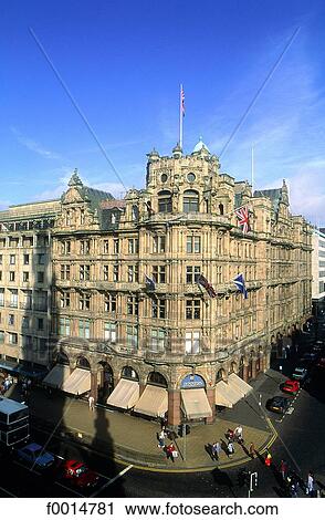 Stock Image - Scotland, Edinburgh, Princes street shops. Fotosearch
