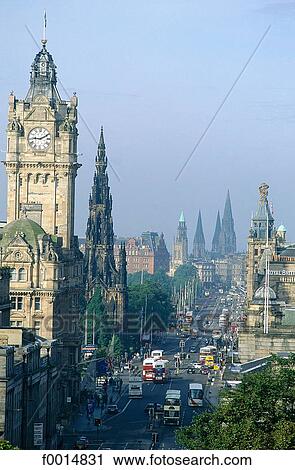 Scotland, Edinburgh, Princes street View Large Photo Image Stock Image - Scotland, Edinburgh, Princes street. Fotosearch