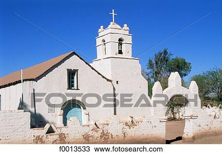Stock Image - Chile, San Pedro de Atacama, San Pedro church. Fotosearch
