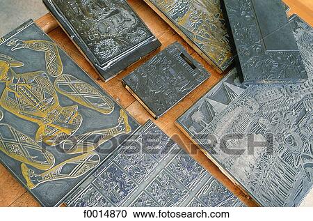Stock Image - France, Lorraine, Epinal, matrix for the imagery. Fotosearch