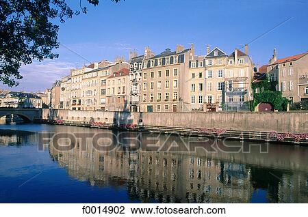 France, Lorraine, Metz, elegant houses on the banks of the river Moselle View Large Photo Image Stock Image - France, Lorraine, Metz, elegant houses on the banks of the river Moselle. Fotosearch