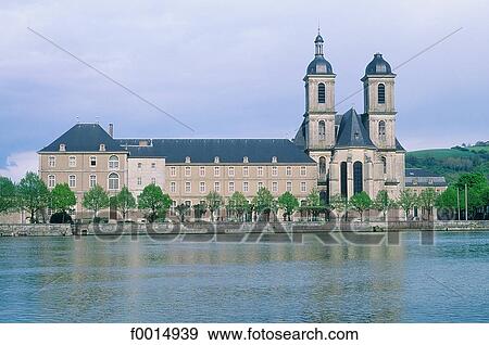 Stock Photo - France, Lorraine, Pont-a-Mousson, abbey of Premontre. Fotosearch