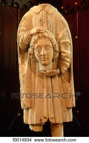 Picture - France, Lorraine, Vic sur Seille, statue of St Livier. Fotosearch