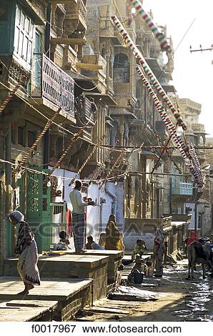 India, Rajasthan, Jaisalmer, street View Large Photo Image Stock Photo - India, Rajasthan, Jaisalmer, street. Fotosearch