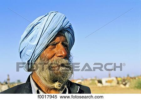 Stock Photography - India, Rajasthan, male portrait. Fotosearch