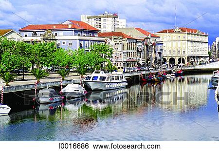 Portugal, Aveiro, canal View Large Photo Image Stock Photograph - Portugal, Aveiro, canal. Fotosearch