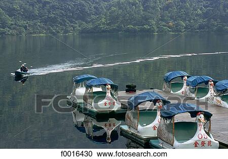 China, Taiwan, near Hualien, lake Li Yu, pedal boats View Large Photo Image Stock Image - China, Taiwan, near Hualien, lake Li Yu, pedal boats. Fotosearch