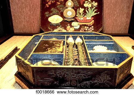 Stock Photograph - China, Taiwan, Taipei, calligraphy set box. Fotosearch