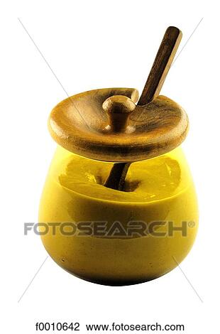 Stock Image - Mustard jar. Fotosearch