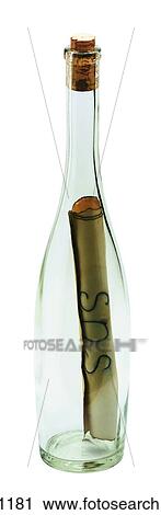 Stock Image - Message in a bottle. Fotosearch