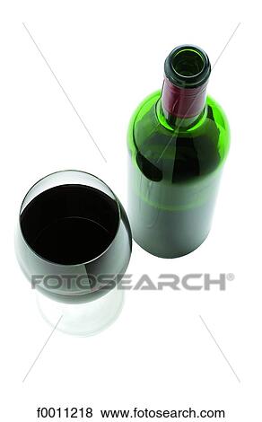 Bottle and glass of wine View Large Photo Image Stock Photo - Bottle and glass of wine. Fotosearch
