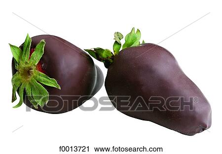 Stock Image - Chocolate coated strawberries. Fotosearch