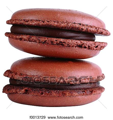Stock Photo - Chocolate macaroons. Fotosearch