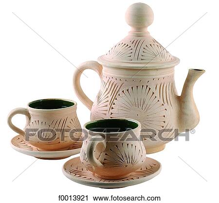 Earthenware tea set View Large Photo Image Stock Image - Earthenware tea set. Fotosearch