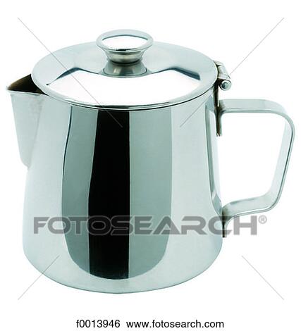 Stock Photograph - Stainless steel teapot. Fotosearch