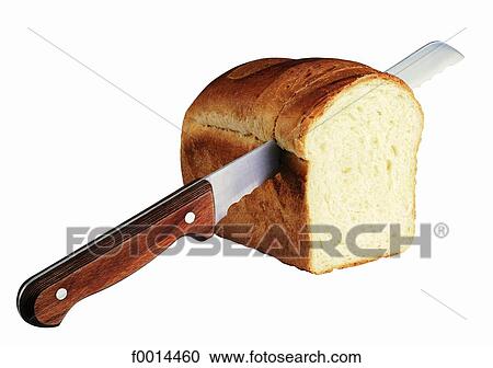 White bread and knife View Large Photo Image Stock Image - White bread and knife. Fotosearch