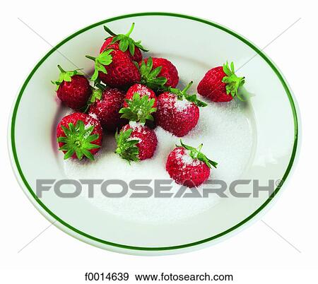 Strawberries and sugar View Large Photo Image Stock Photo - Strawberries and sugar. Fotosearch