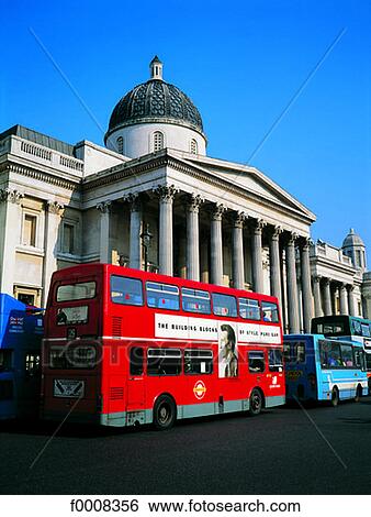 London, Double-decker bus in front of National Gallery View Large Photo Image Stock Photograph - London, Double-decker bus in front of National Gallery. Fotosearch