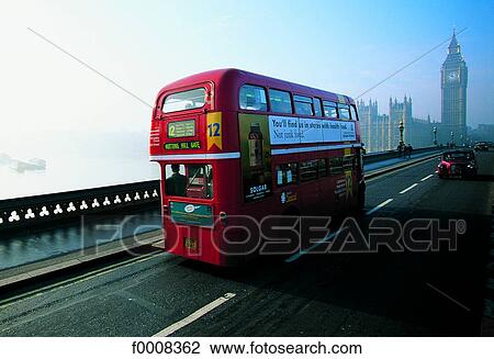 London, Double-decker bus on Westminster Bridge View Large Photo Image Stock Image - London, Double-decker bus on Westminster Bridge. Fotosearch