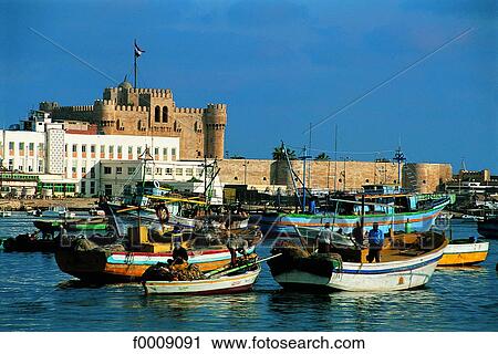Egypt, Alexandria, the port and the Citadel of Qait Bay View Large Photo Image Stock Image - Egypt, Alexandria, the port and the Citadel of Qait Bay. Fotosearch