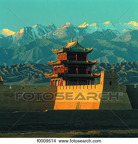 China, Great Wall, Jiayu Guan View Large Photo Image Picture - China, Great Wall, Jiayu Guan. Fotosearch