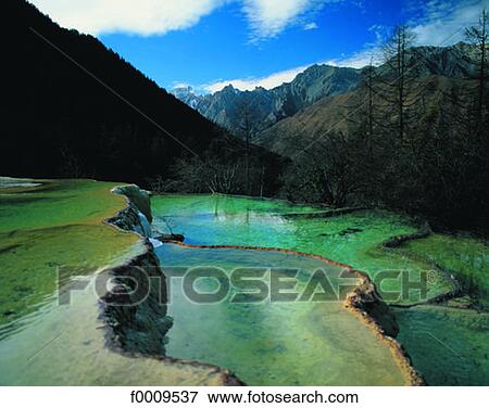 Stock Photo - China, Sichuan province, Huanglong. Fotosearch