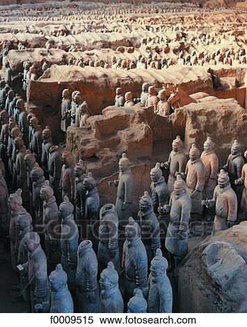Stock Photography - China, Xi'an, vaults of First Emperor Qinshihuang's terracotta army. Fotosearch