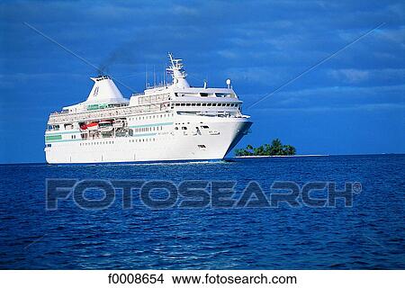 French Polynesia, Bora Bora, liner View Large Photo Image Picture - French Polynesia, Bora Bora, liner. Fotosearch