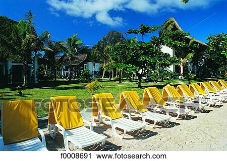 Mauritius, deck chairs View Large Photo Image Stock Image - Mauritius, deck chairs. Fotosearch