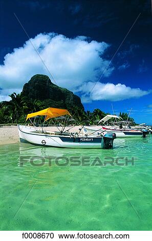 Stock Image - Mauritius, sailing boats. Fotosearch