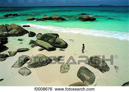 Seychelles, Praslin Island, beach and granite rocks View Large Photo Image Stock Photograph - Seychelles, Praslin Island, beach and granite rocks. Fotosearch