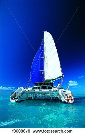 Stock Photo - Virgin Islands, sailing boat. Fotosearch