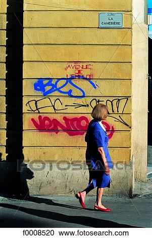 France, Marseilles, La Canebière, grafittis on a wall View Large Photo Image Stock Image - France, Marseilles, La Canebière, grafittis on a wall. Fotosearch