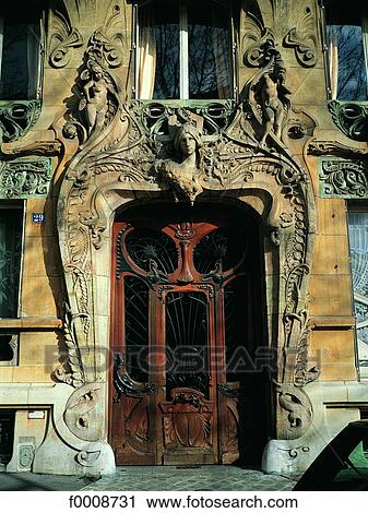 France, Paris, Art Nouveau building entrance View Large Photo Image Stock Image - France, Paris, Art Nouveau building entrance. Fotosearch