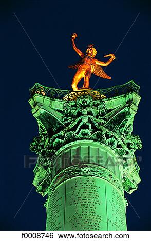Stock Photograph - France, Paris, Bastille Square, July Column. Fotosearch